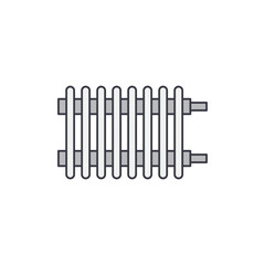 Warm house radiator icon in color, isolated on white background 