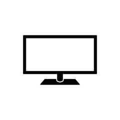 LED  Television icon in black flat glyph, filled style isolated on white background