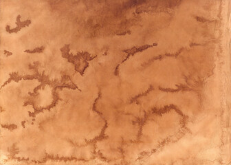 paper painted with coffe. texture background paper dyed with coffee