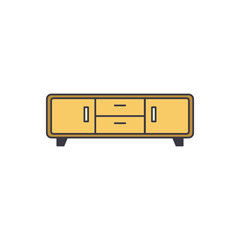 sideboard icon  in color, isolated on white background 