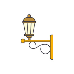 Hanging antique wall lamp Decoration icon in color, isolated on white background 