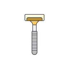 Manual shaving razor blade icon in color, isolated on white background 