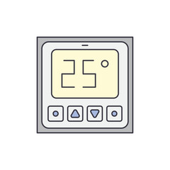 Thermostat controller, Digital temperature controller icon in color, isolated on white background 
