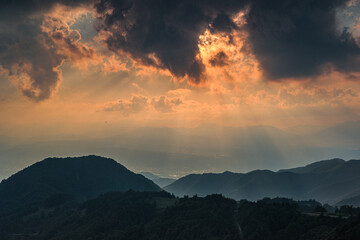 sunset over the mountains
