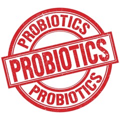PROBIOTICS written word on red stamp sign