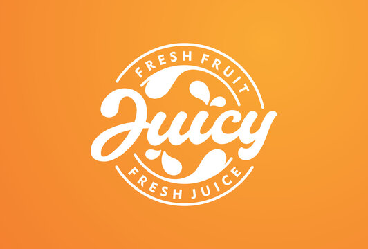Fruit Juice Fresh sticker emblem logo design vector template
