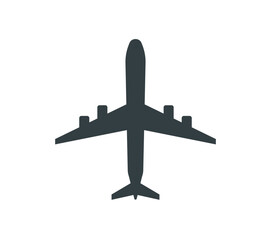 Airplane vector silhouette icons set for web design illustration, image - Black and white trace image contour of plane aircraft for tourism, travel, holiday, trip symbol and icon - Fly, jet, airbus