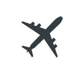 Obraz premium Airplane vector silhouette icons set for web design illustration, image - Black and white trace image contour of plane aircraft for tourism, travel, holiday, trip symbol and icon - Fly, jet, airbus