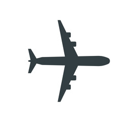 Airplane vector silhouette icons set for web design illustration, image - Black and white trace image contour of plane aircraft for tourism, travel, holiday, trip symbol and icon - Fly, jet, airbus