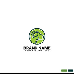 Dog Leaf Logo Design Vector