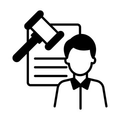 public prosecutor Vector Icon Design, Law Firm and Legal institutions Stock illustration, litigator Concept