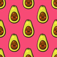 Seamless pattern with avocado. Decorative vector template for children's clothing design, interior, Wallpaper, greeting cards, banners, home decoration.