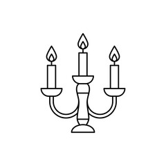 candelabra icon in line style icon, isolated on white background