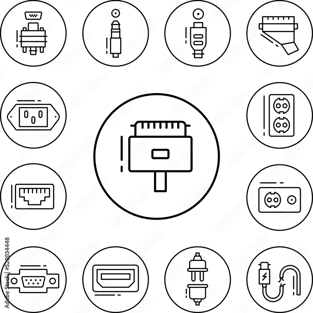 Poster plug, connector icon in a collection with other items