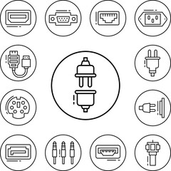 Unplugged, connector icon in a collection with other items