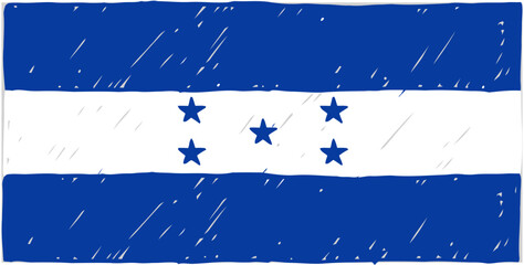 Country Flag Pencil or Marker Sketch Vector