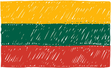 Obraz premium Country Flag Pencil or Marker Sketch Vector