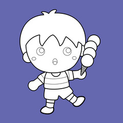 Candyland Little Boy Digital Stamp