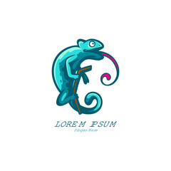 Cameleon Animal Character Logo