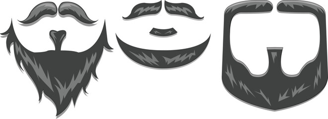 set of moustaches and beards