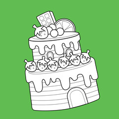 Candyland Sweet Cake Dessert Digital Stamp