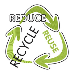 Reduce, Reuse, Recycle - environment saving slogan