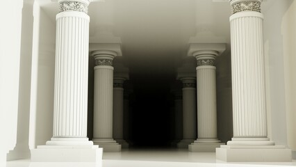ギリシャ風の柱のある建築　背景素材