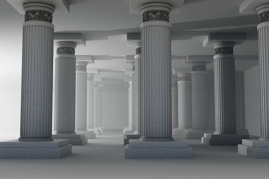 Fototapeta ギリシャ風の柱のある建築　背景素材