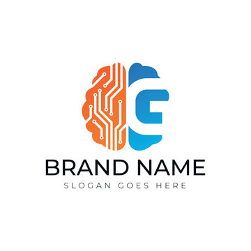 Brain Technology and Letter G Logo.