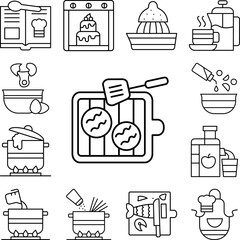 Fototapeta premium Barbecue spatula icon in a collection with other items