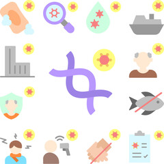Fototapeta premium Dan, coronavirus icon in a collection with other items