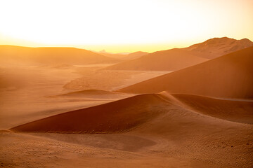 Fototapeta na wymiar Sunrise in Namib Desert in Namibia, Africa