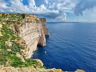 Spectacular high cliffs on gozo 