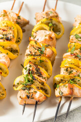Homemade Salmon Skewer Kebabs