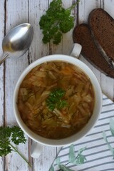 vegetable soup with meatballs