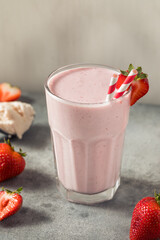 Cold Frozen Strawberry Milk Shake