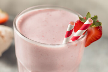 Cold Frozen Strawberry Milk Shake