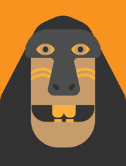 smiling monkey face vector illustration