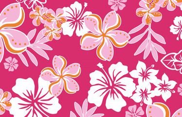 Fototapeta na wymiar mixed floral print design on plain base