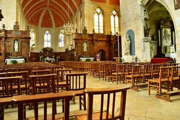 Fototapeta na wymiar Ecouis, France - july 7 2022 : Notre Dame collegiate church