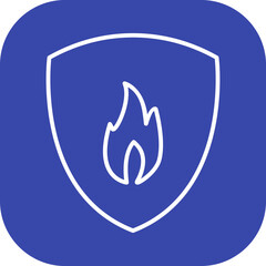 Unique Fire Shield Vector Icon