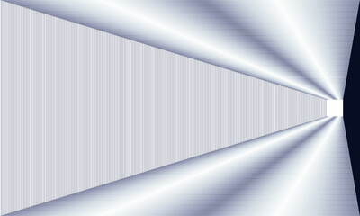 Futuristic digital hallway space on blank white background with white square space outline color surface.