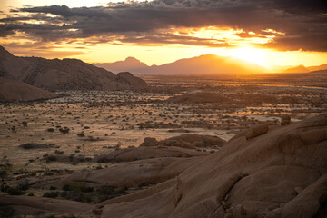 Fototapeta na wymiar Spitzkoppe mountain in sunrise, Namibia, Africa