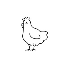 Chicken linear icon. Editable stroke