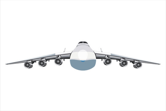 AIRPLANE ISOLATED, AIRCRAFT FRONT VIEW, flying plane

