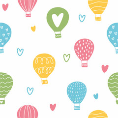 Children's hand-drawn balloon pattern