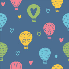 Naklejka premium Children's hand-drawn balloon pattern