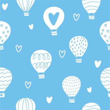 Children's hand-drawn balloon pattern © Abundzu