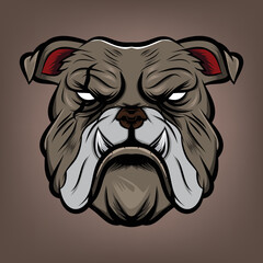 blue dog head is angry because his food is disturbed