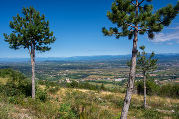 Fototapeta na wymiar View point from hill Cerje, Slovenia, August 2021